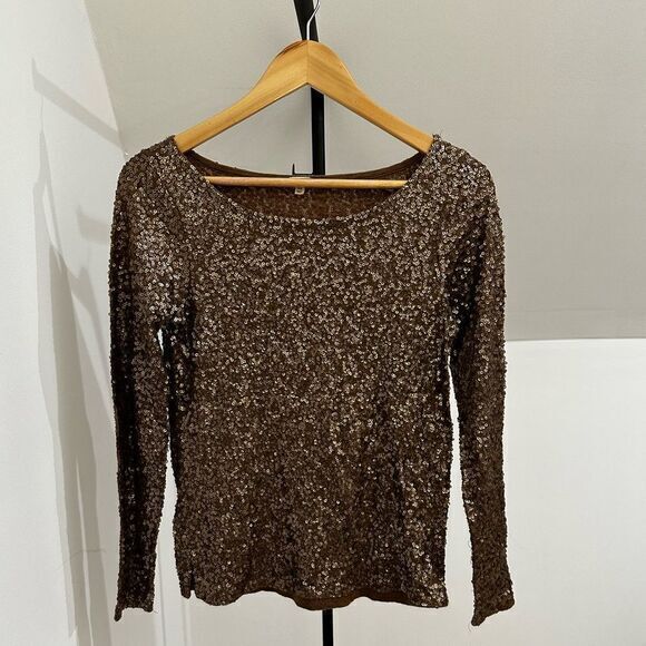 J. Crew Tops - J. Crew Bronze/Gold Sequin Top Size XS